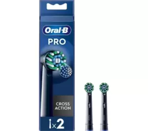 ORAL B CrossAction X-Filaments Replacement Toothbrush Head Pack of 2, Black