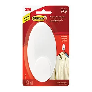 Command Clothes Hanger Hook White