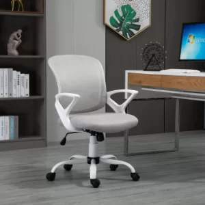 Vinsetto Mesh Office Chair Swivel Desk Task Computer Chair with Lumbar Back Support, Adjustable Height, Arm for Home, Grey