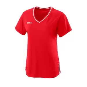 Wilson Team V Neck T Shirt Womens - Red
