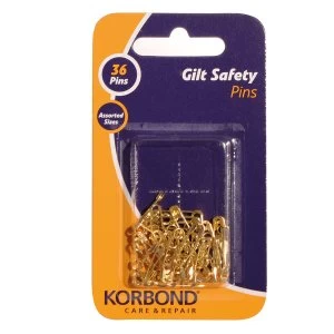 Korbond Gilted Safety Pins