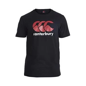 Canterbury Mens CCC Logo Training T-Shirt, Black/Red/White, X-Small