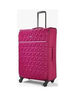 Rock Luggage Jewel 4 Wheel Soft Large Suitcase - Pink