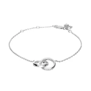 Diamonfire Silver Zirconia Interlocking Circles Bracelet