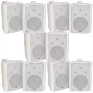 10x 180W White Wall Mounted Stereo Speakers 8" 8Ohm LOUD Premium Audio & Music