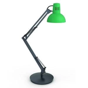 Alba Architect LED Desk Lamp Green Flexible at base, arm and head