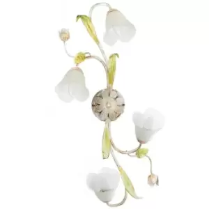 Onli Wilma 4 Light Flower Multi Arm Semi Flush Ceiling Lamp, Glass Shades