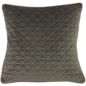 Riva Home Quartz Cushion Cover with Geometric Diamond Design (One Size) (Charcoal Grey/Blush Pink) - Charcoal Grey/Blush Pink