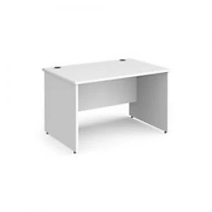 Dams International Rectangular Straight Desk with White MFC Top and Silver Frame Panel Legs Contract 25 1200 x 800 x 725mm