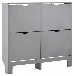 4 Drawer Narrow Shoe Cabinet - Grey