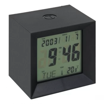 WILLIAM WIDDOP LCD Cube Multifunction Alarm Clock - Black