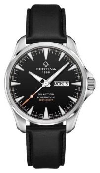 Certina DS Action Day-Date Powermatic 80 Black Leather Watch