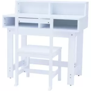 Fantasy Fields by Teamson Kids Wooden Writing Desk with Storage, Children's Play Table and Chair Set, School Study Desk Organiser in White