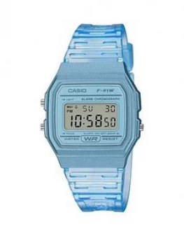 Casio Casio Retro Blue Digital Dial Blue Jelly Strap Watch