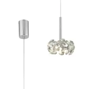 , 1 Light G9 2m Single Pendant With Polished Chrome And Crystal Shade