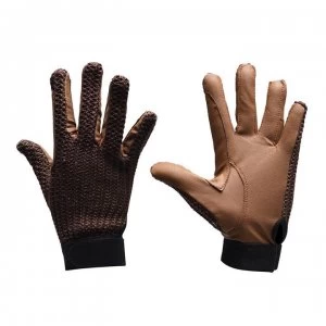 Just Togs Togs Crochet Equesgrian Gloves Womens - Brown/Tan