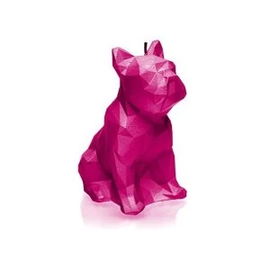 Pink High Glossy Bulldog Low Poly Candle