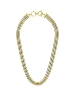 Mood Gold Slinky Flat Snake Chain Multirow Necklace