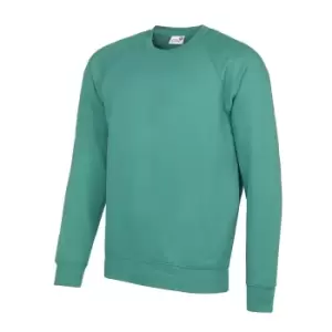 AWDis Academy Mens Crew Neck Raglan Sweatshirt (2XL) (Emerald)