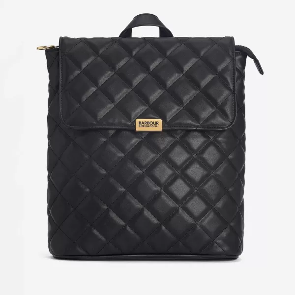 Barbour International Womens Quilted Hoxton Backpack - Black