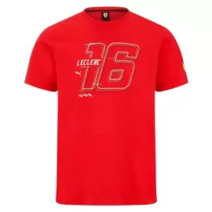 2022 Ferrari Fanwear Drivers Tee Charles Leclerc (Red)