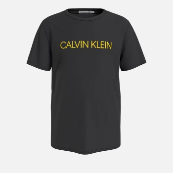 Calvin Klein Boys' Institutional T-Shirt - Black/Yellow - 10 Years