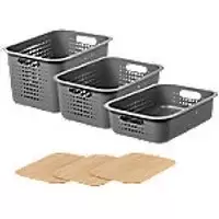 SmartStore Storage Basket Plastic Grey 28 (W) x 37 (D) x 26 (H) cm 3185785318678531877853180100B