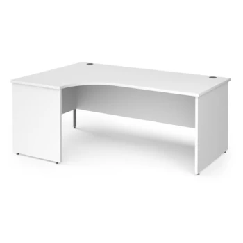 Office Desk Left Hand Corner Desk 1800mm White Top With Silver Frame 800mm Depth Contract 25