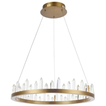 Maytoni Lighting - Gletscher Integrated LED Ceiling Pendant Lamp Brass & Crystal