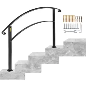 Vevor - Adjustable Wrought iron Transition Handrail Matte Black 4FT Fits 4 Steps