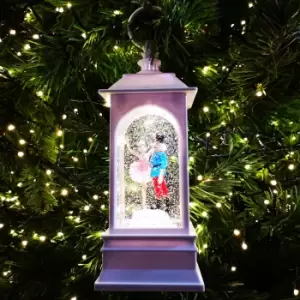 26cm Snowtime Christmas Water Spinner Antique Effect Lantern With Nutcracker Ballet Scene Dual Power