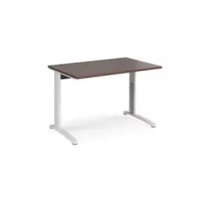 Office Desk Wheelchair Friendly Rectangular Desk 1200mm Walnut Tops With White Frames TR10
