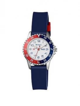 Tikkers Tikkers Red, White and Blue Dial Blue Silicone Strap Kids Watch, One Colour