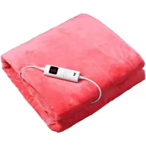 Glam Haus Glamhaus Heated Throw Electric Fleece Over Blanket Sofa Bed Large 160 X 130Cm - Dark Pink