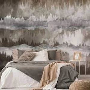 Art For The Home The Horizon Taupe Mural Wallpaper Paper