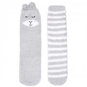Totes Totes Cosy Twin Socks Ld - Grey Bear