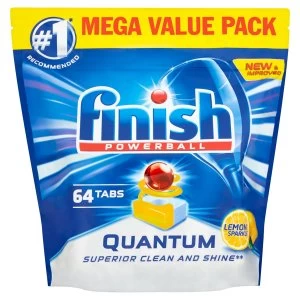 Finish Quantum Max Lemon Dishwasher Tablets - 64 Pack