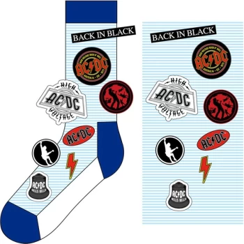 AC/DC - Icons Unisex UK Size 7 - 11 Ankle Socks - Blue
