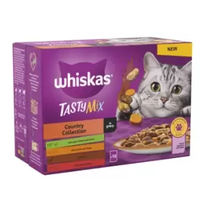Whiskas Adult Cat Wet Food Pouches Tasty Mix Veg in Gravy 12 x 85g - wilko
