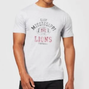 East Mississippi Community College Lions Distressed Football Mens T-Shirt - Grey - M