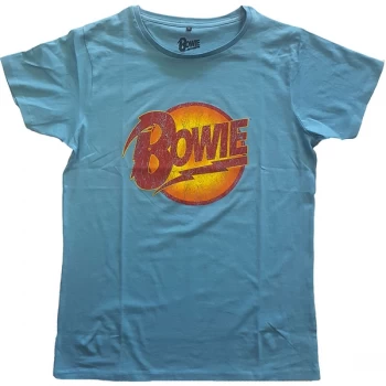 David Bowie - Vintage Diamond Dogs Unisex Large T-Shirt - Blue