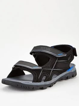 Regatta Kota Drift Sandal - Black/Blue, Size 10, Men