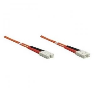 Intellinet Fibre Optic Patch Cable Duplex Multimode SC/SC 50/125 m OM2 10m LSZH Orange Fiber Lifetime Warranty