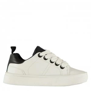 Fabric Low Block Infants Trainers - White/Black