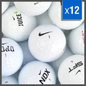 Nike Lake Balls - 12 Grade A Recycled Golf Balls - White