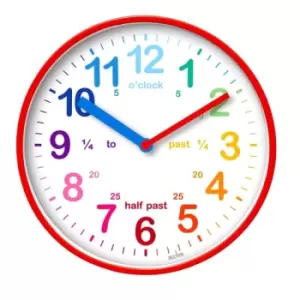 Acctim Wickford Kids Time Teach Clock 20cm Red
