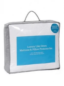 Hotel Collection Luxury Like Down Mattress And Pillow Protector Set