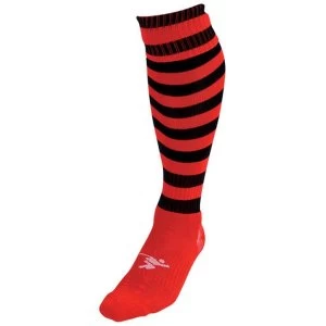 Precision Hooped Pro Football Socks Red/Black - UK Size J12-2