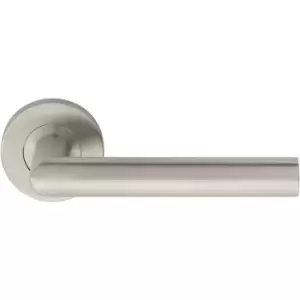 Eurospec Mitred Handle on Sprung Rose Satin Stainless Steel (Pair) in Silver