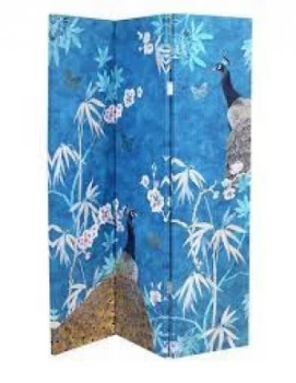 Arthouse Peacock Printed 3 Panel Room Divider